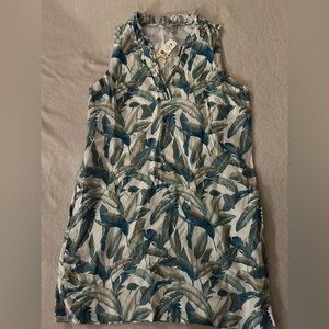 Tommy Bahama Frond Valley Shift Dress in Sandstone  Sleeveless Leaf Print Dress